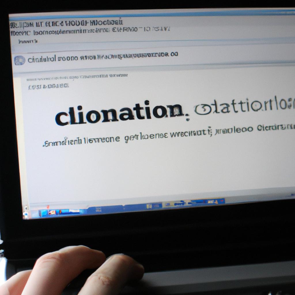 Person using online citation generator